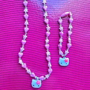 Hello Kitty Necklace & Bracelet